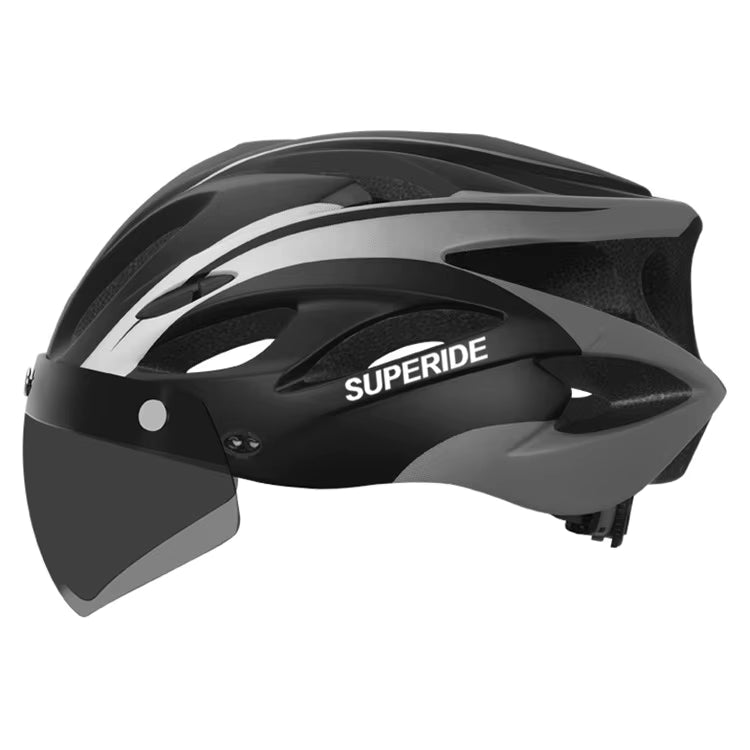 SUPERIDE – Casque de Vélo de Route Rechargeable avec Visière et Feu Arrière