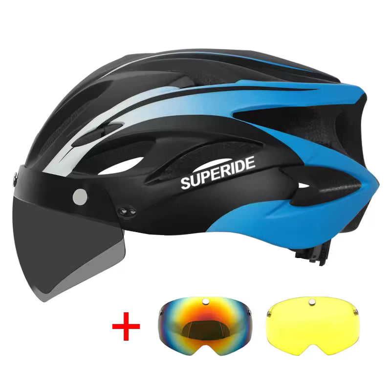 SUPERIDE – Casque de Vélo de Route Rechargeable avec Visière et Feu Arrière