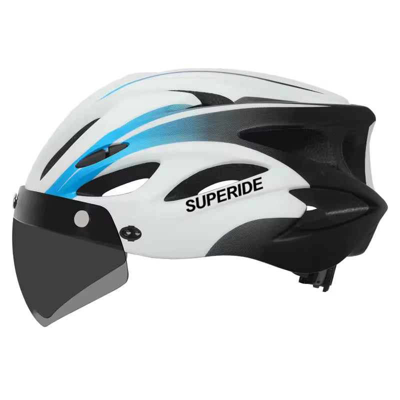 SUPERIDE – Casque de Vélo de Route Rechargeable avec Visière et Feu Arrière