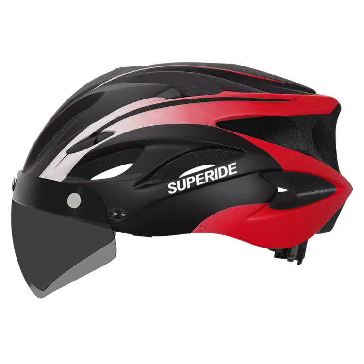 SUPERIDE – Casque de Vélo de Route Rechargeable avec Visière et Feu Arrière