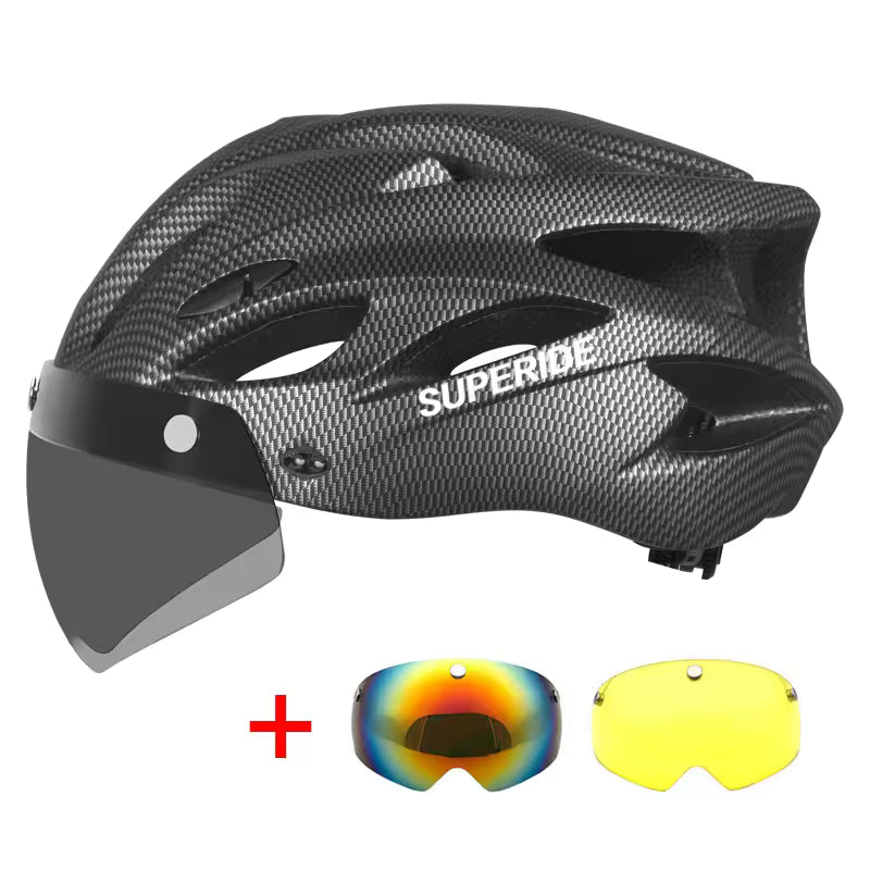SUPERIDE – Casque de Vélo de Route Rechargeable avec Visière et Feu Arrière