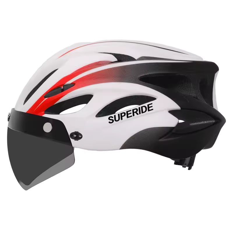 SUPERIDE – Casque de Vélo de Route Rechargeable avec Visière et Feu Arrière