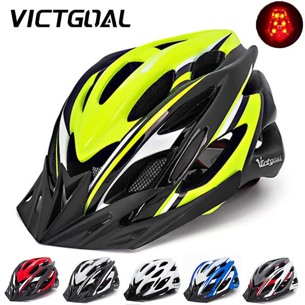 Casque de vélo VICTGOAL avec visière légère et rechargeable par USB pour VTT et vélo de route Casque de vélo VICTGOAL avec visière légère et rechargeable par USB pour VTT et vélo de route