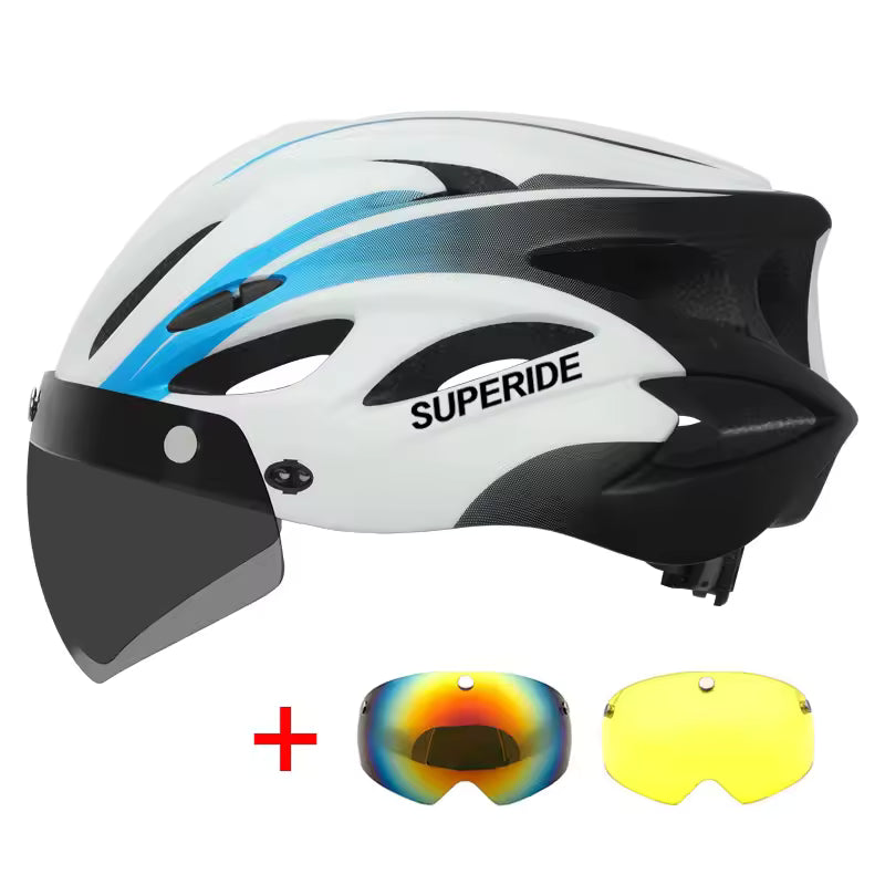 SUPERIDE – Casque de Vélo de Route Rechargeable avec Visière et Feu Arrière